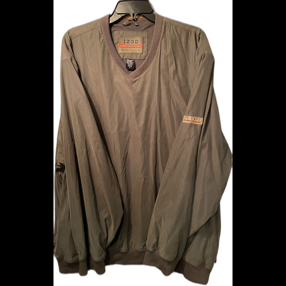 Izod Golf Jacket Men’s Size XL Brown Extreme Function Golf Wear LS